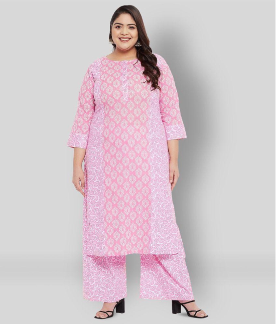 Tissu - Pink Straight Cotton Women's Stitched Salwar Suit ( Pack of 1 ) - None