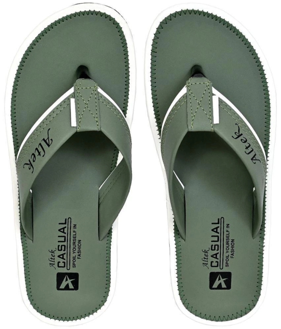 Altek Green Men's Leather Slipper - None