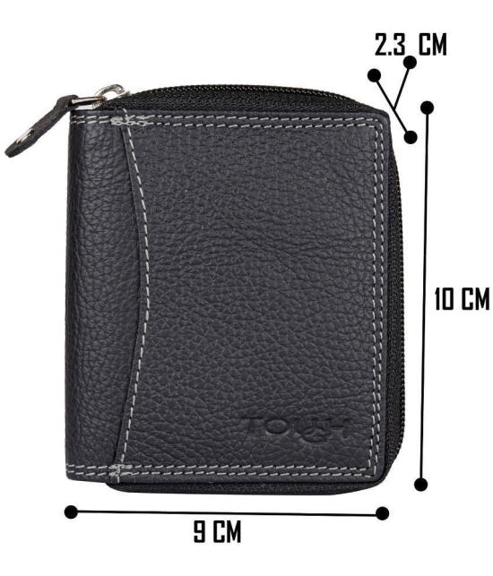 Tough Black Pure Leather Card Holder Wallet - Black