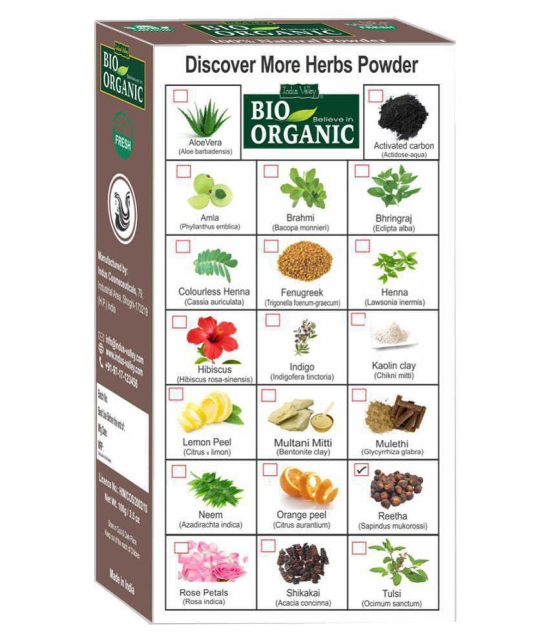 Indus Valley Bio Organic 100% Pure Reetha Powder - Set of 3 (300 g)