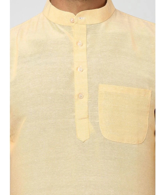 DESHBANDHU DBK - Yellow Cotton Blend Mens Regular Kurta ( Pack of 1 ) - None