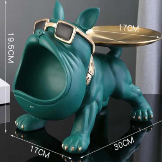 BULLDOG STORAGE BUTLER SCULPTURE-Black