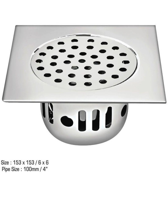 Sanjay Chilly 304 Grade Stainless Steel Square Floor Drain Cockroach Trap/Grating/Jali 6x6 Inch