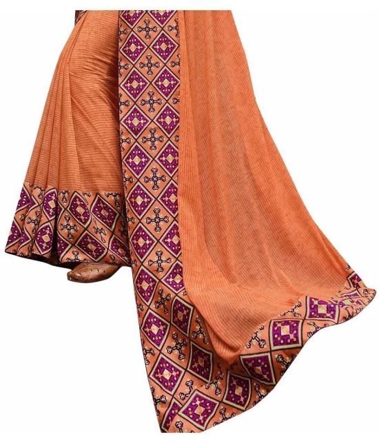 Gazal Fashions Orange Chiffon Saree -