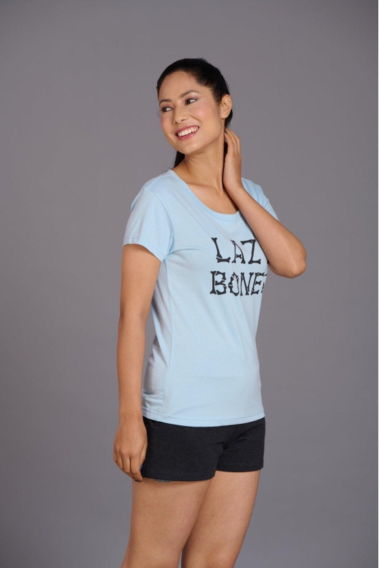 Lazy Bones Sky Blue T-Shirt for Women