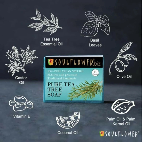 Soulflower Pure Tea Tree Soap (150gm)