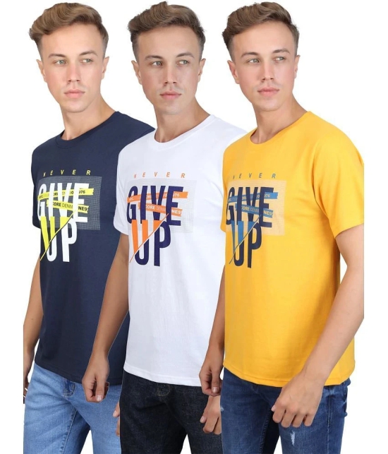 Supersquad 100% Cotton Regular Fit Printed Half Sleeves Mens T-Shirt - Multicolor ( Pack of 3 ) - None