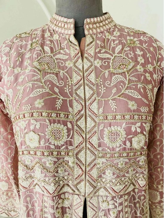 Old Rose chinon Anarkali