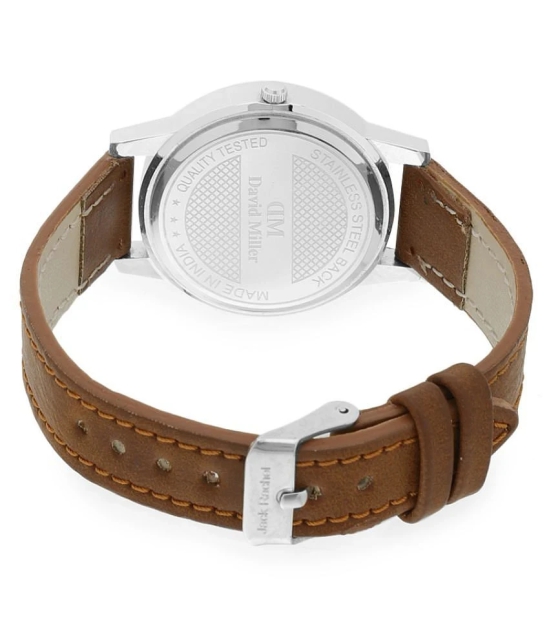 David Miller - Brown Leather Analog Womens Watch