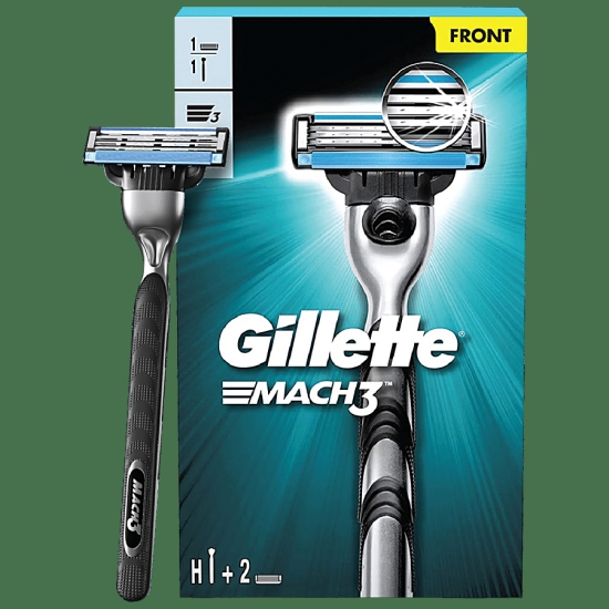 Gillette Mach 3 Shaving Razor (Handle + 2 Cartridge), 123 G