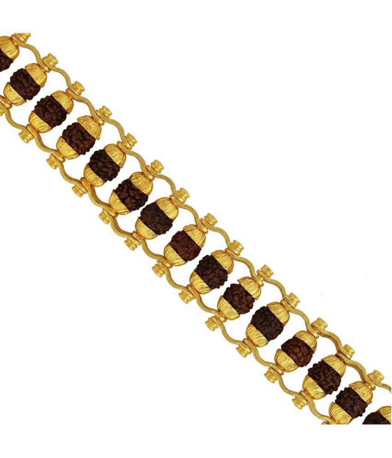 PAYSTORE Gold Plated Beaded Rudraksha Bracelet for Men - None