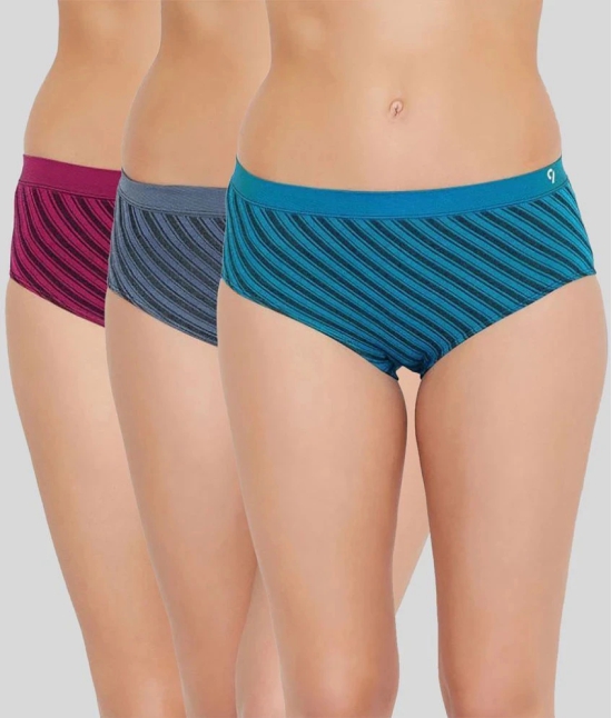 C9 Airwear - Multicolor Polyester Striped Womens Hipster ( Pack of 3 ) - XL