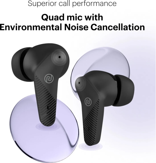 Noise Buds VS102 Neo with 40 Hrs Playtime, Environmental Noise Cancellation, Quad Mic Bluetooth Headset Carbon Black