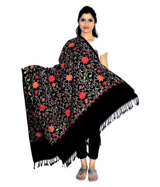 Indian Fashion Guru Black Ari Embroidery Shawl