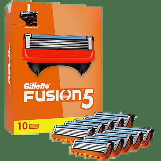 Gillette Fusion 5 Manual Shaving Blades For Men (Pack Of 10 Cartridges)