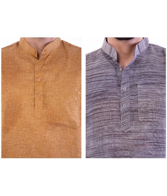 DESHBANDHU DBK - Multi Cotton Mens Regular Kurta ( Pack of 2 ) - None