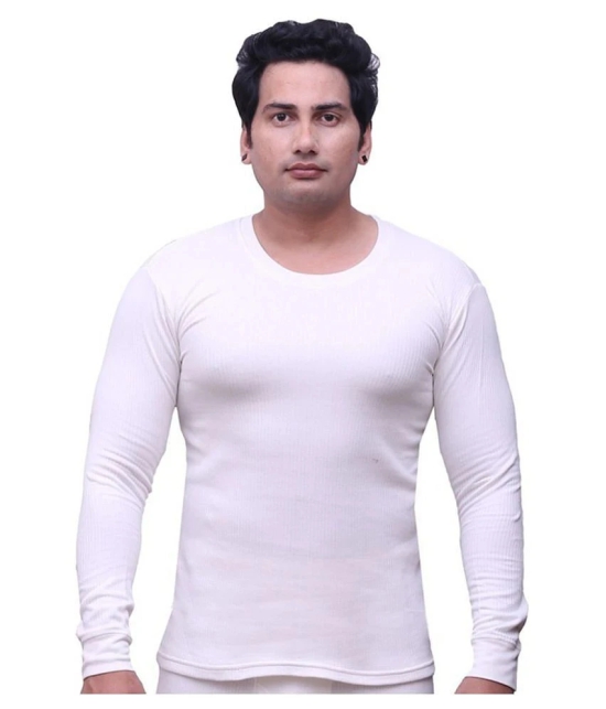 Selfcare - White Cotton Mens Thermal Tops ( Pack of 1 ) - S