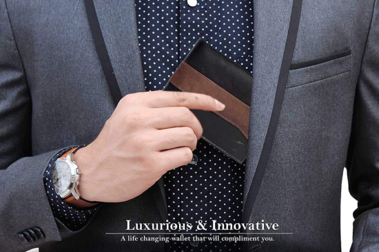 Leaderachi Genuine Leather RFID Protected Premium Oliver Black & Brown Wallet for Men(W8005-BKNEW)