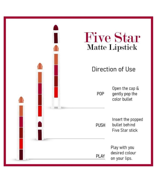 Beauty Berry Five Star matte lipstick Creme Lipstick 5 in 1 Multi 6 g