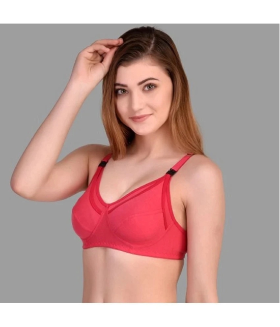 Zourt - Red Cotton Non Padded Womens Everyday Bra ( Pack of 1 ) - None