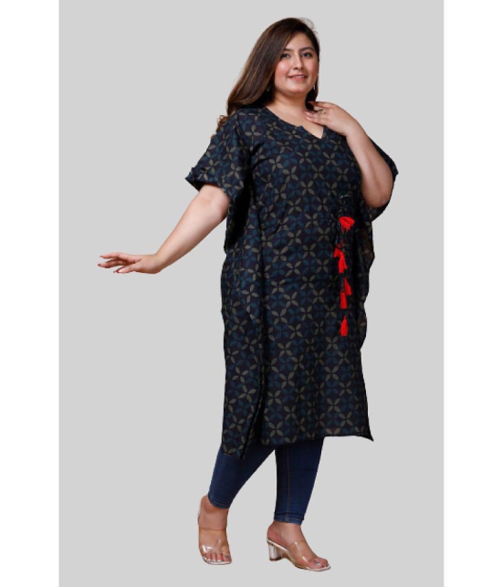 miravan - Blue Cotton Women's Kaftan Kurti ( Pack of 1 ) - None