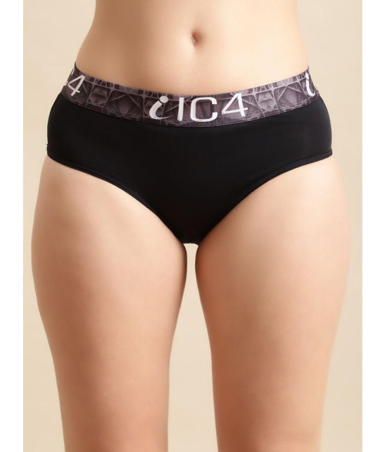 IC4 - Black Hipster Polyester Solid Women's Hipster ( Pack of 1 ) - None