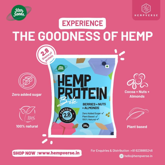 Hemp Protein Bite-Pack of 12 : Orange