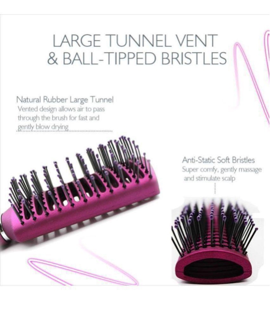 Majestique 2Pcs Professional Round Brush For Blow Drying And Vent Blow Brush Medium (Purple/ Black)