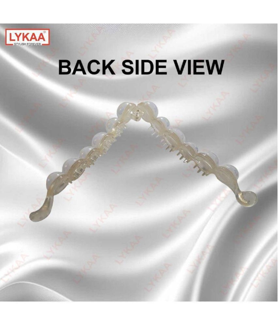 LYKAA White Girls Banana Clip ( Pack of 2 ) - White