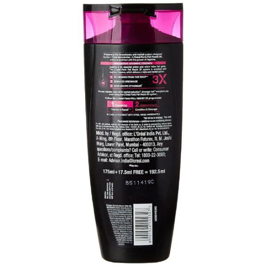 L'Oreal Fall Repair 3X Anti Hair Fall Shampoo 192.5 Ml