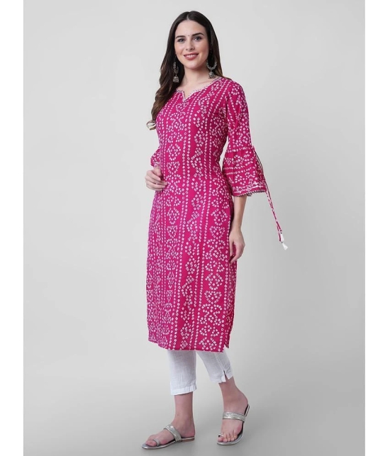 GOD BLESS - Pink Rayon Womens Straight Kurti ( Pack of 1 ) - None