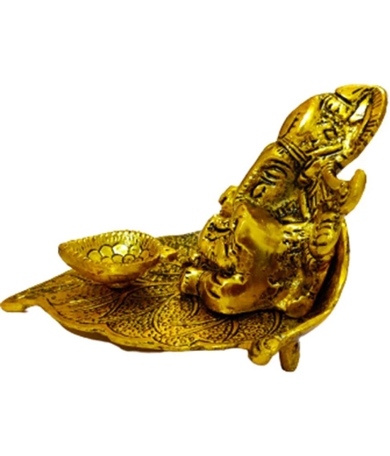 VARKAUS Brass Lord Ganesha Idol ( 13 cm )