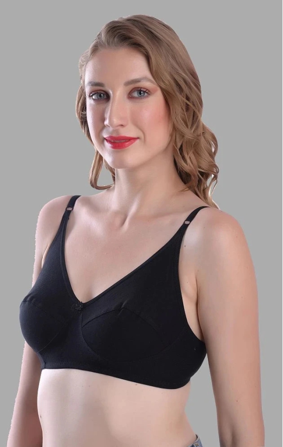 Madam - Black Cotton Blend Non Padded Womens Everyday Bra ( Pack of 1 ) - None