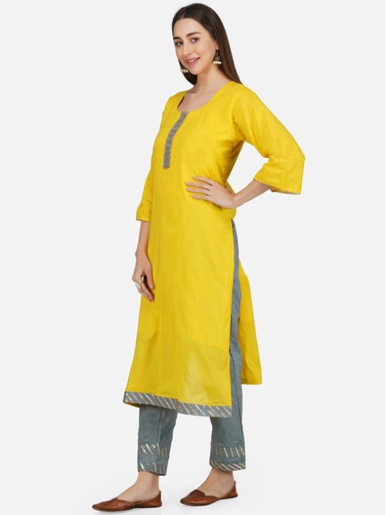 Gotta Patti Pure Cotton Kurta with Trousers & With Dupatta