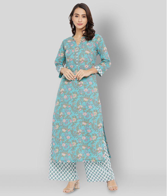 Tissu - Green Straight Cotton Women's Stitched Salwar Suit ( Pack of 1 ) - L