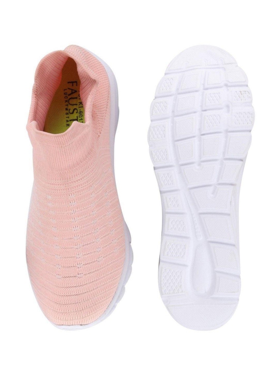 Women Pink Sports Slip-On Walking Shoes-3