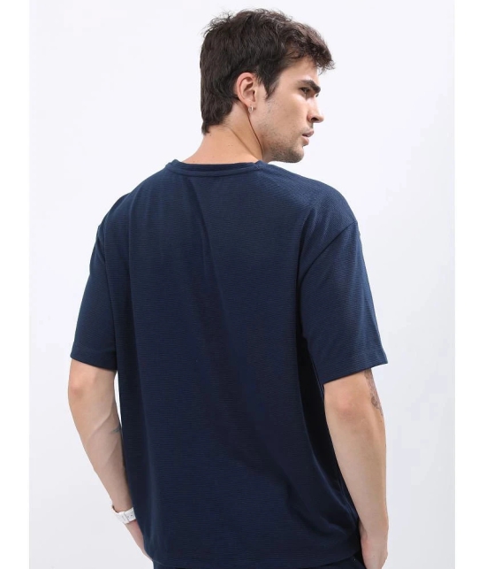 Ketch Polyester Oversized Fit Solid Half Sleeves Mens T-Shirt - Navy Blue ( Pack of 1 ) - None