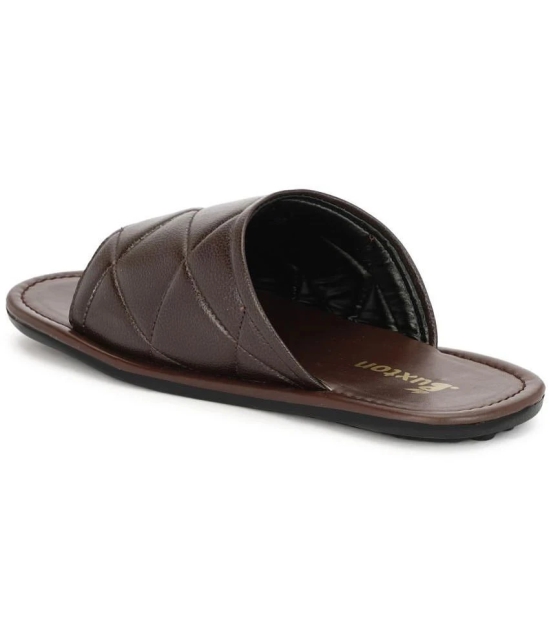 Buxton Brown Mens Slide Flip Flop - None