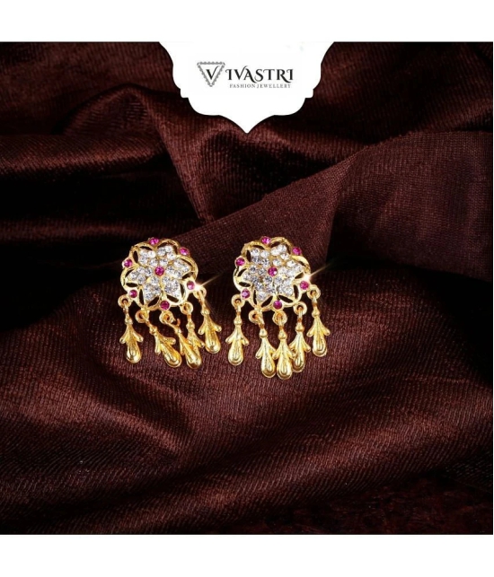 VIVASTRI Golden Chandbalis Earrings ( Pack of 1 ) - Golden