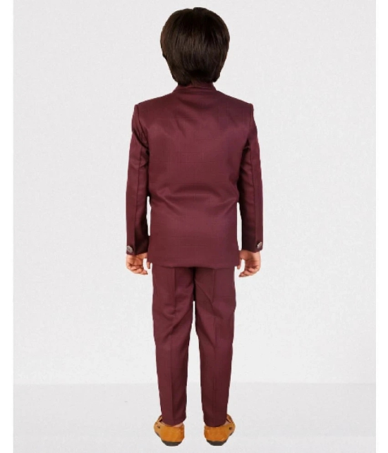 DKGF Fashion Boys Polyester Suit ( Pack of 1 , Maroon ) - None