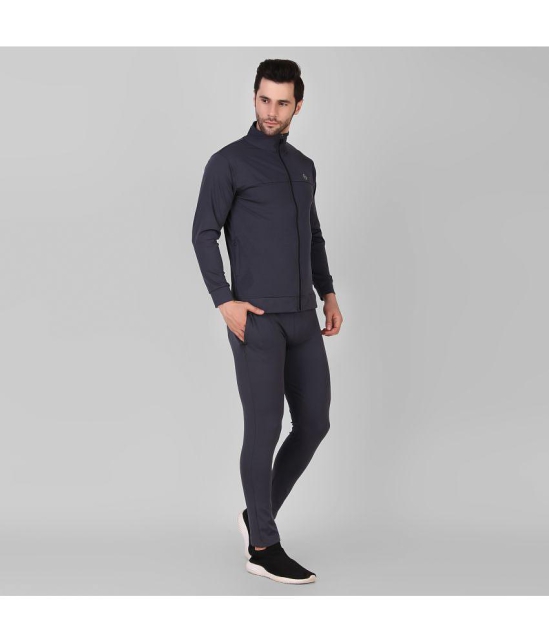 Diaz - Charcoal Polyester Relaxed Fit Mens Tracksuit ( Pack of 1 ) - L