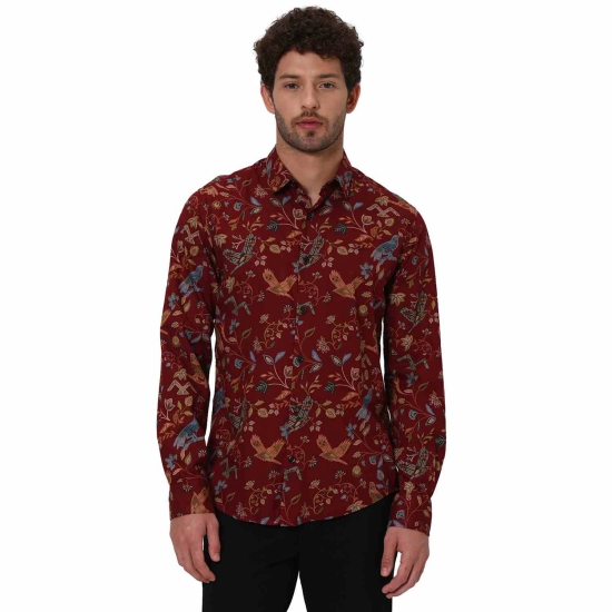 MAROON FLORAL PRINT SHIRT