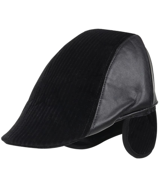 Zacharias Black Cotton Blend Mens Cap ( Pack of 1 ) - Black