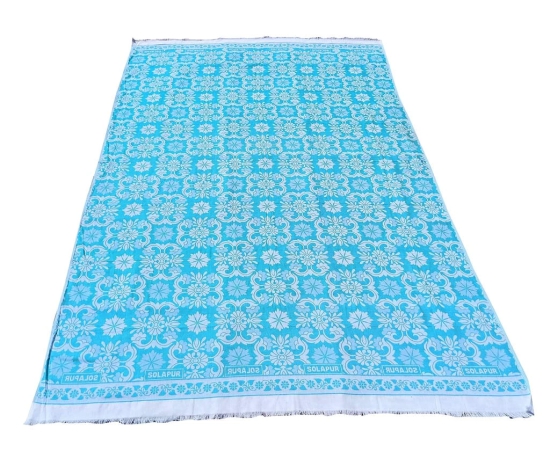 Mandhania Soft Premium Light Weight Solapur Cotton Daily Use Single Bed Blanket/Chaddar (Green)