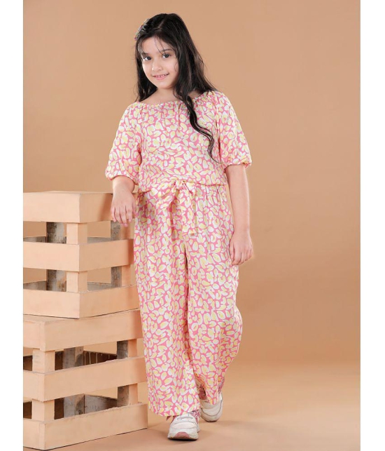 StyleStone - Pink Rayon Girls Jumpsuit ( Pack of 1 ) - None