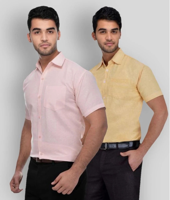 DESHBANDHU DBK - Multicolor Cotton Regular Fit Mens Formal Shirt (Pack of 2) - None