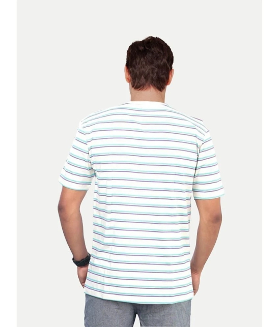 Radprix Cotton Regular Fit Striped Half Sleeves Mens T-Shirt - White ( Pack of 1 ) - None