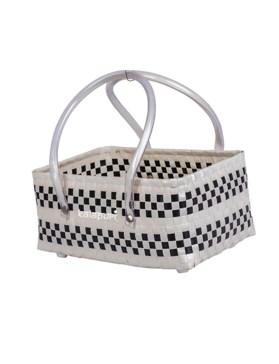 Black & White Reusable Half Basket