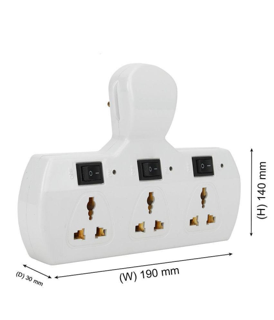 HOMETALES Extension Board 3 Sockets 3 Individual Switches 3 Individual Led Indicators with Fuse Protection 4A Three Pin Socket