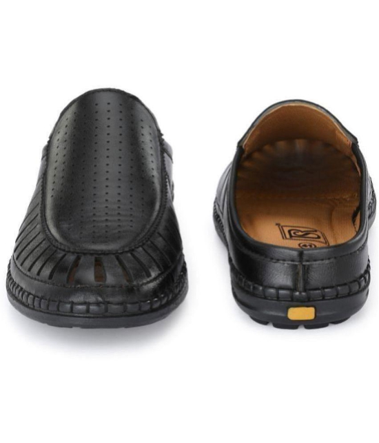 ShoeRise - Black Men's Toe covered Flip Flop - None